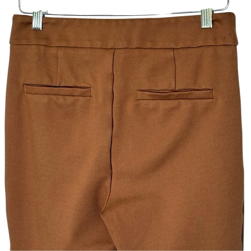 Anthropologie The Essential Slim Ponte Knit Ankle Zip Skinny Pants Size 4 Brown - Picture 7 of 16